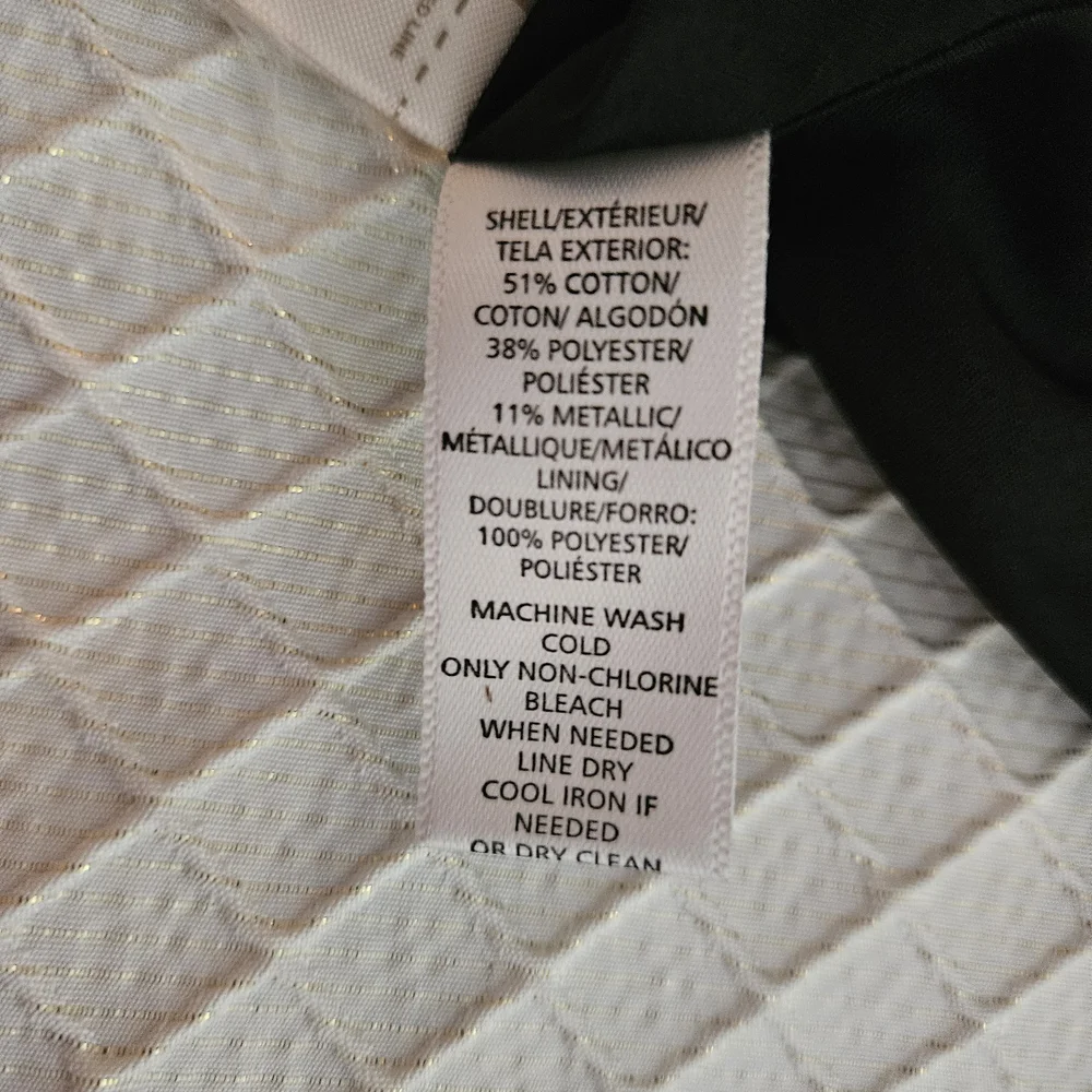 LOFT Petite Black Metallic Patterned Faux Wrap Mini Skirt - Picture 7 of 9